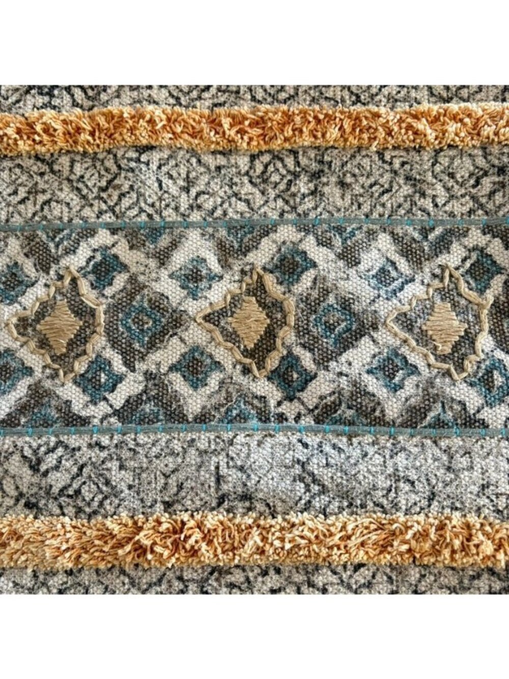 Pair of Surya Denya Boho Lumbar Pillows Cotton  Zipper Closure Handmade In India
